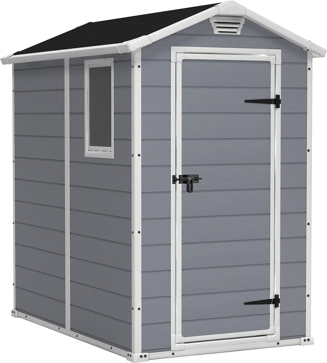 Abri de jardin Keter Manor 46 gris - Surface intérieure 2,2 mètres carrés - Cabane extérieure compacte - Rangement pour outils et accessoires de jardin