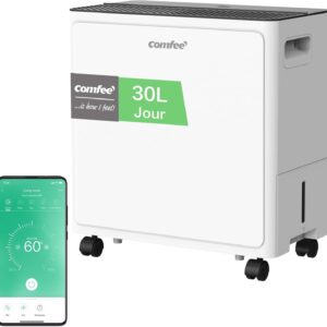 Déshumidificateur Comfee 30 L par jour - Réservoir 3 L - Mode confort, sèche-linge et minuterie 24 h - Pour surfaces jusqu'à 73 m2