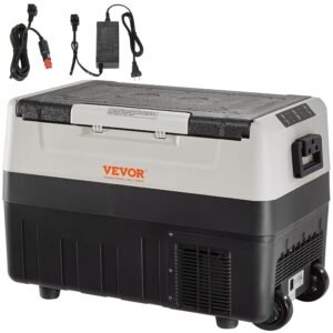 Glacière électrique portable VEVOR - Capacité 55 L double zone - Température réglable de moins 20 C à 10 C - Alimentation 12 V 24 V et 100 à 240 V
