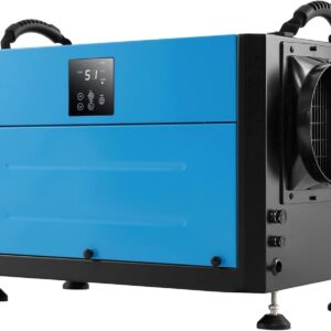 Déshumidificateur industriel GOPLUS 58,5 L par jour - Débit d'air 357 m3 par heure - Deux drainages et minuterie - Pour surfaces jusqu'à 80 m2