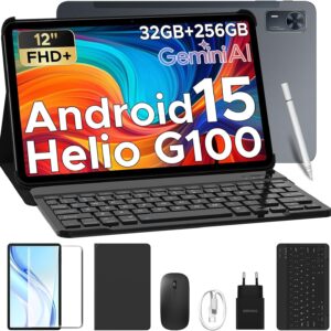 Tablette DOOGEE Tab E3 Plus avec clavier - Écran FHD Plus 12 pouces 90 Hz - Helio G100 mémoire 32 Go stockage 256 Go - Android 15 batterie 8800 mAh