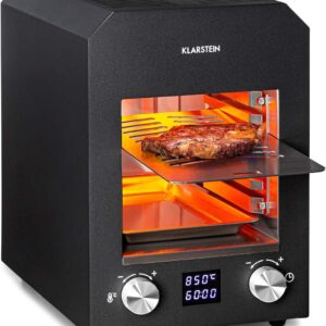 KLARSTEIN Hannibal - Grill haute température intérieur 2200 W - Grill infrarouge avec système CharForce température 200-850 degrés écran LED minuterie