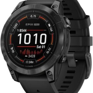 Garmin Epix Pro Montre GPS multisports connectée AMOLED - Boîtier 51 mm gris bracelet noir - Suivi sportif avancé