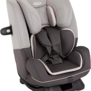 Graco Slimfit R129 - Siège auto enfant convertible 2 en 1 40-145 cm - Utilisation naissance 12 ans dos et face route gris Iron