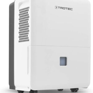 TROTEC TTK 96 E - Déshumidificateur électrique 30 L par jour - Hygrostat réglable séchage du linge minuterie et drainage continu - Pour pièces jusqu'à 90 m2 blanc et noir