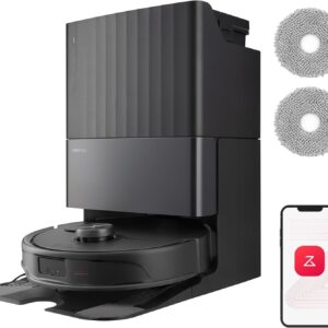 Roborock Qrevo Master Set Robot Aspirateur Laveur avec Station - Aspiration 10000 Pa - Brosse DuoRoller - Serpillière FlexiArm - Détection de Saleté
