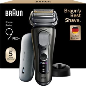 Rasoir électrique homme Braun Series 9 PRO Plus 9625s - Lames ultra fines et Pro Trimmer - Étanche finition graphite - Station de nettoyage et étui