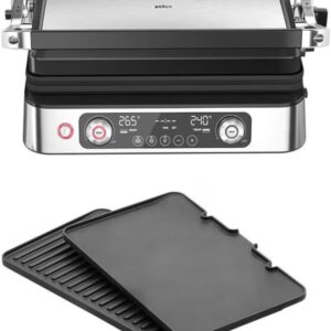 Barbecue électrique Braun MultiGrill 9 Pro CG 9140 - Puissance 2200 W et deux thermostats - Trois positions de cuisson - Plaques lavables et bac à graisse