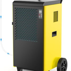 BGD1702-80-X01 - Déshumidificateur industriel 70 L par jour - Pompe intégrée affichage numérique minuterie 24 h et dégivrage automatique - Pour caves et pièces jusqu'à 200 m2