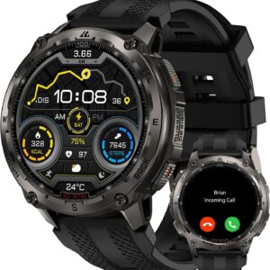 Montre connectée KOSPET Tank T4 - Acier inoxydable et étanchéité 10 ATM - GPS cartes hors ligne et appels Bluetooth - Autonomie 50 jours suivi santé