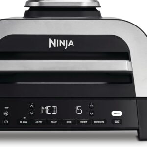 Grill intérieur et friteuse sans huile Ninja MAX DG551EU - Capacité 3,8 L et six modes - Cuisson jusqu'à six hamburgers - Thermomètre numérique inclus