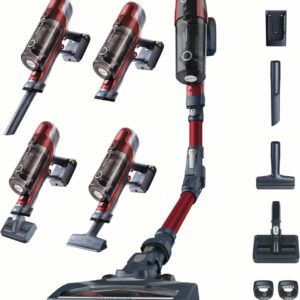 Aspirateur balai sans fil Rowenta X-Pert 6.60 Smart RH6471WO - Puissance 100 W et autonomie 45 minutes - Tube Flex avec LED - Noir et rouge