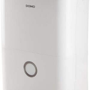 DOMO DO343DH - Déshumidificateur 20 L par jour - Puissance 440 W pour pièces jusqu'à 75 m2 - Appareil blanc et noir