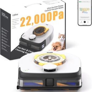 UBPET V10 Robot Aspirateur Laveur - Aspiration 22000 Pa - Navigation LiDAR - Contrôle WiFi et Application - Nettoyage Automatique pour Poils d'Animaux et Tapis