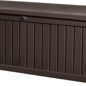 KETER Rockwood Coffre de rangement extérieur 570 litres - Coffre jardin grande capacité