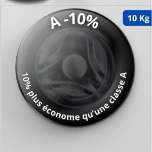 Lave-linge frontal GEDTECH GLL101400WH - Capacité 10 kg et essorage 1400 tours par minute - Seize programmes de lavage - Classe A moins 10 pour cent blanc