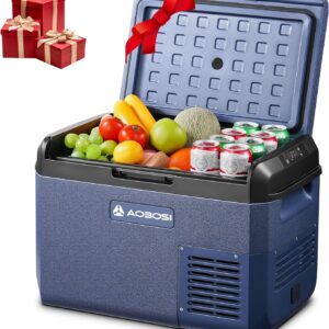 Glacière électrique AAOBOSI à compression - Capacité 25 L - Température réglable de moins 20 C à 20 C - Alimentation 12 V et 220 V pour véhicule
