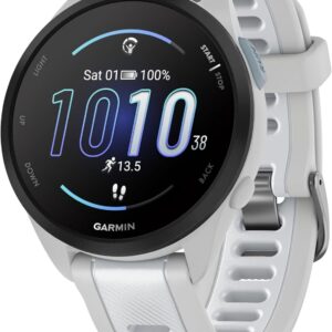 Montre GPS running Garmin Forerunner 165 Music reconditionnée - Écran AMOLED - Fonctions musicales et connectées - Finition blanche et gris clair