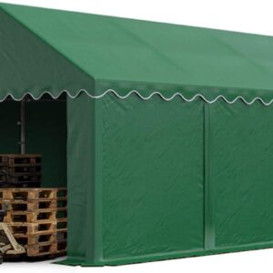 Tente de stockage TOOLPORT vert foncé - Format 3 x 6 mètres - Bâche PVC 700 N imperméable - Grand abri extérieur pour matériel