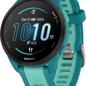 Garmin Forerunner 165 Music Montre GPS connectée running AMOLED - Fonction musique et suivi sportif - Turquoise et bleu