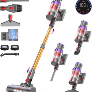 Aspirateur balai sans fil coovy SU7 - Puissance 580 W et aspiration 55 kPa - Autonomie 75 minutes avec écran LED - Bac 1,3 L et charge murale