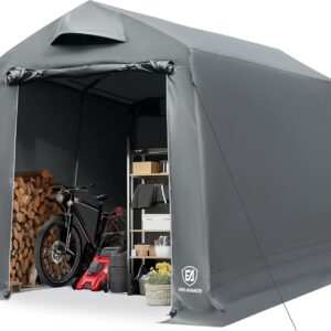 EVER ADVANCED Abri de jardin tente de stockage 9,8 m³ - 190x230x225 cm étanche avec ouvertures d'aération gris