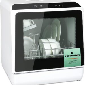 Mini lave-vaisselle YU YUSING - Largeur 45 cm et capacité quatre couverts - Six programmes avec séchage PTC - Réservoir 5 L et écran LED
