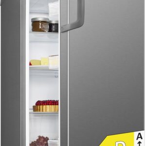 Bomann Réfrigérateur VS2195-1-inox 133 L - Réfrigérateur inox avec éclairage intérieur LED - Contrôle température continu et 3 clayettes en verre