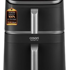 Friteuse sans huile COSORI Turbo Tower Pro - Capacité 10,8 L et revêtement céramique - Double Stack avec trois niveaux - Sept fonctions de cuisson