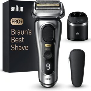 Rasoir électrique homme Braun Series 9 PRO Plus 9467cc - Étanche avec lame ProLift - Tondeuse Pro Trimmer - Station de nettoyage incluse