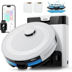 Lefant M2 Pro Robot Aspirateur Laveur - Aspiration 6000 Pa - Station de Vidage Automatique - Navigation Laser avec Cartographie - Évitement Obstacles PSD