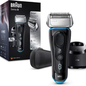 Braun Series 8 8385cc Rasoir électrique barbe homme nouvelle génération - Station Clean and Charge et étui tissu - Noir