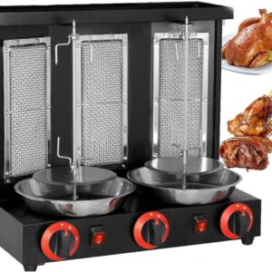 Grill Shawarma électrique vertical - Grill viande gyros kebab avec brûleur - Température réglable 50-350 degrés pour cuisine commerciale et domestique