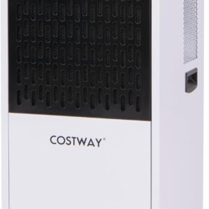 Déshumidificateur commercial COSTWAY 118 L par jour - Drainage automatique et tuyau - Minuterie 24 h et quatre roues - Pour surfaces jusqu'à 790 m2
