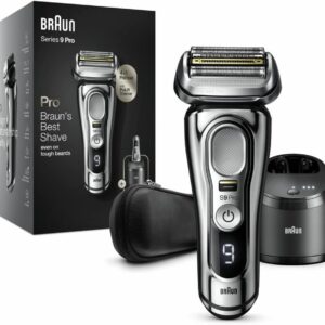 Braun Series 9 Pro 9466 CC Rasoir électrique homme chrome - Tondeuse ProLift tête 4 en 1 - Centre nettoyage recharge 5 en 1 sans fil