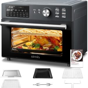 Four friteuse à air chaud sans huile - Capacité 30 L et puissance 1800 W - Vingt et un programmes prédéfinis - Rôtissoire et déshydrateur gris