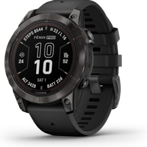 Garmin fēnix 7 Pro Solar Montre GPS multisports connectée - Recharge solaire et suivi sportif - Boîtier 47 mm gris bracelet noir reconditionné