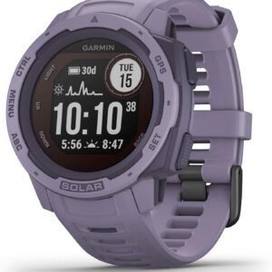 Montre GPS outdoor Garmin Instinct Solar reconditionnée - Recharge solaire - Conception robuste pour plein air - Finition violette