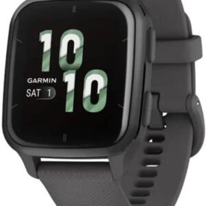 Montre connectée GPS Garmin Venu Sq 2 - Écran AMOLED et boîtier 40 mm - Suivi santé et fonctions multisports - Gris avec bracelet gris foncé