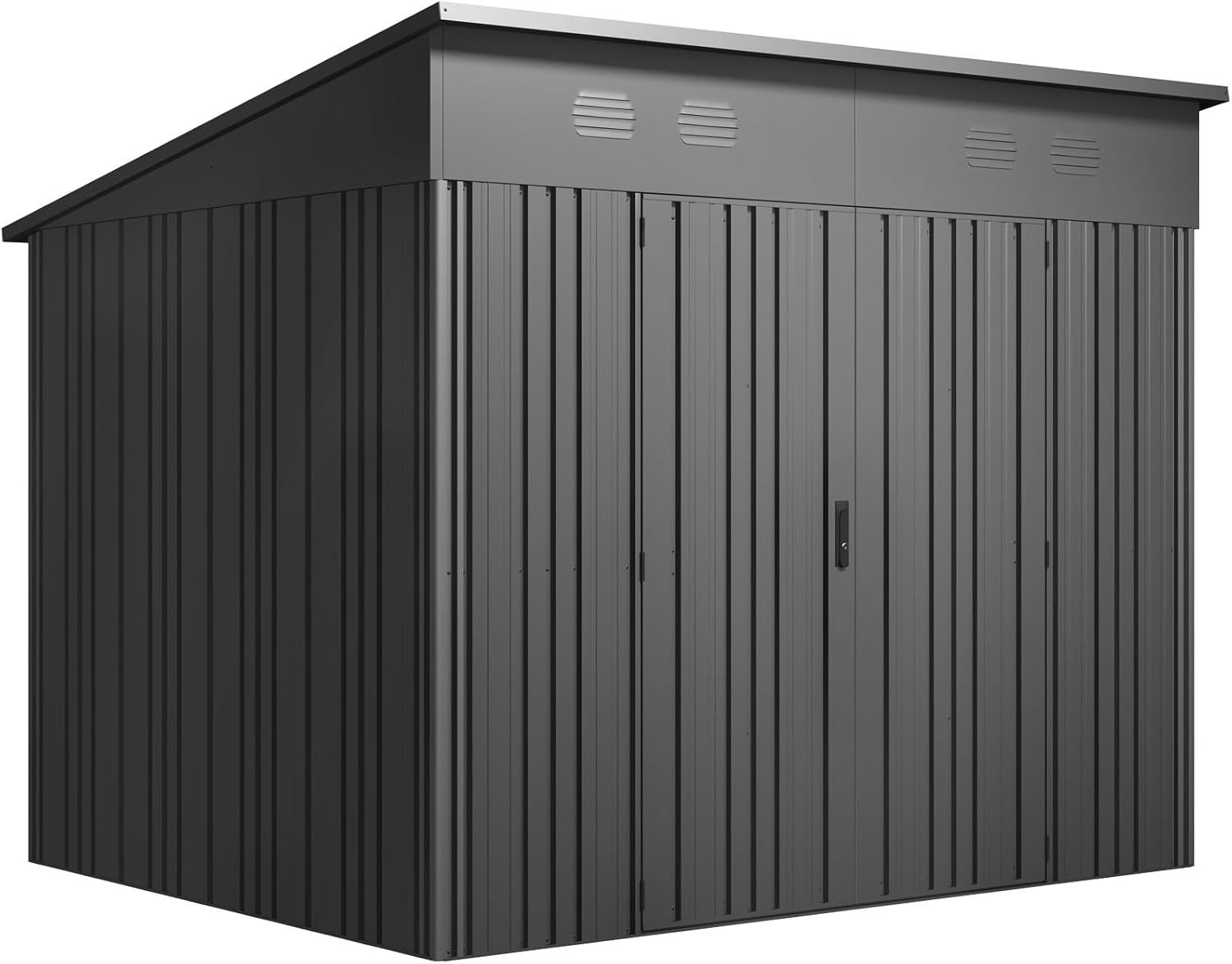 Abri de jardin Hoggar Pioneer Y70 - Surface 5,66 mètres carrés dimensions 256 x 221 x 215 cm - Structure autoportante - Portes renforcées avec serrure