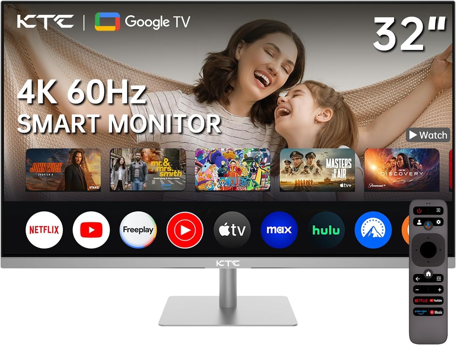 Smart Monitor 32 pouces 4K 60Hz avec Smart TV - Bluetooth WiFi - Haut-parleurs - KVM - HDMI 2.1 USB C PD 65W