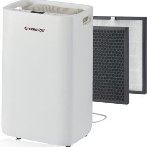 Déshumidificateur et purificateur Alpha Q20 20 L par jour - Réservoir 4,5 L - Ioniseur, filtre HEPA et séchage du linge - Pour surfaces jusqu'à 65 m2