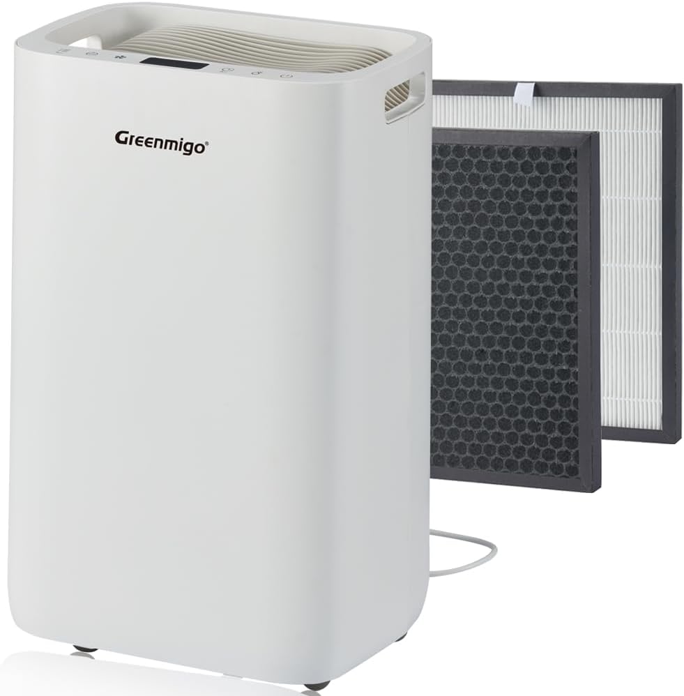 Déshumidificateur et purificateur Alpha Q20 20 L par jour - Réservoir 4,5 L - Ioniseur, filtre HEPA et séchage du linge - Pour surfaces jusqu'à 65 m2