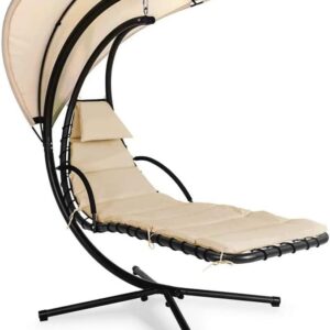 Gardenia Fauteuil hamac suspendu à bascule - Chaise longue suspendue avec pare soleil Kelly - Siège détente extérieur
