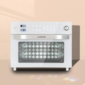 Klarstein Vigor Air Friteuse à air chaud XXL 30 L 1800 W - Airfryer avec 18 programmes chaleur voûte et sole blanc
