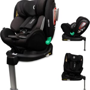 LIONELO Antoon Plus ADAC - Siège auto bébé 0-18 kg Isofix avec jambe de force - Base pivotante 360 degrés harnais 5 points protection latérale
