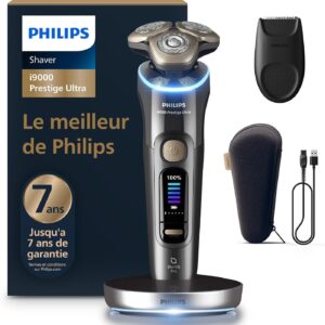 Rasoir électrique Philips i9000 Prestige Ultra XP9402-11 - Rasage sec et humide - SkinIQ Pro et Triple Lift and Cut - Lames NanoTech 360