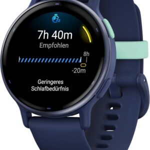 Garmin vívoactive 5 Montre connectée GPS sport et santé - Metallic Blue bracelet bleu marine - Modèle reconditionné