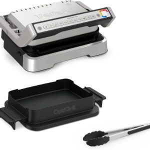 Grill intelligent Tefal OptiGrill 4 en 1 GC776D10 - Neuf programmes et mode manuel - Fonctions barbecue four repas complet - Ouverture 180 degrés pour quatre personnes