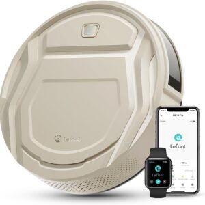 Robot aspirateur Lefant M210P champagne - Aspiration 2200 Pa format mince et silencieux 55 dB - WiFi Bluetooth Alexa application - Autonomie 120 min auto recharge